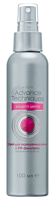 Спрей Avon для окрашенных волос с УФ фильтром «Защита цвета», 110 грн.